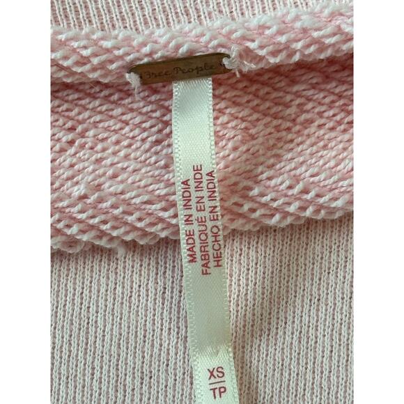 Free People Oversized Sweatshirt Soft Pink Raw Seam Size XS S M - Picture 9 of 9